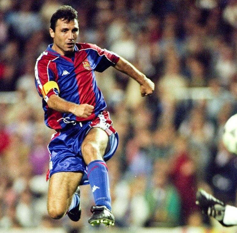 Hristo Stoichkov playing for FC Barcelona